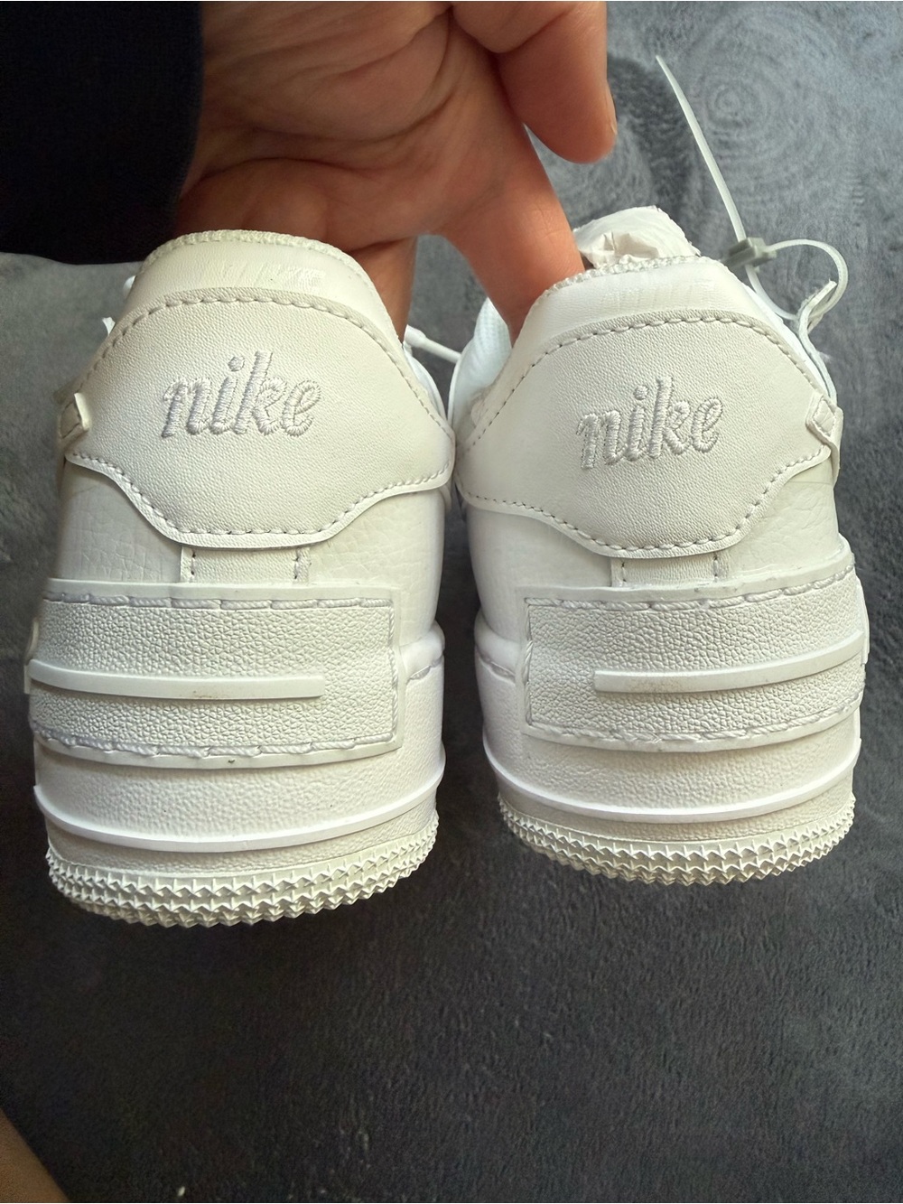 NWT Nike Air Force 1 Shadow Triple White Sneakers - Picture 5 of 9